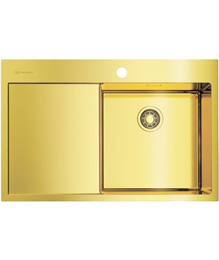 Кухонная мойка Omoikiri Akisame 78-LG-R, нержавеющая сталь/светлое золото, PVD 4973086