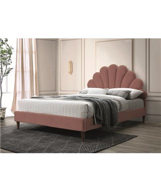 Кровать Signal SANTANA VELVET (античный розовый/дуб) 160/200
