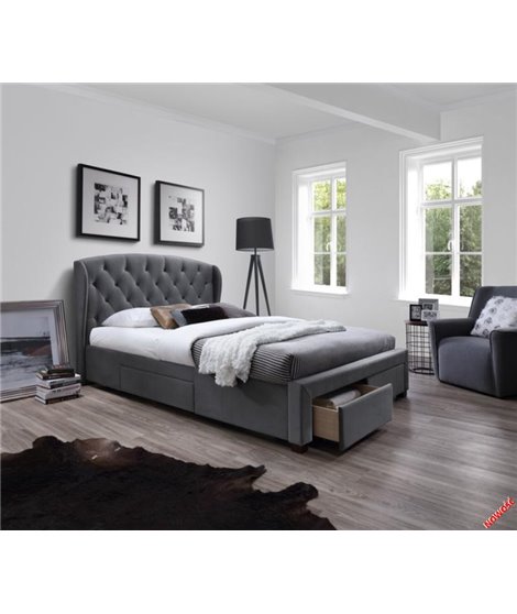Кровать Halmar SABRINA (серый) 160/200