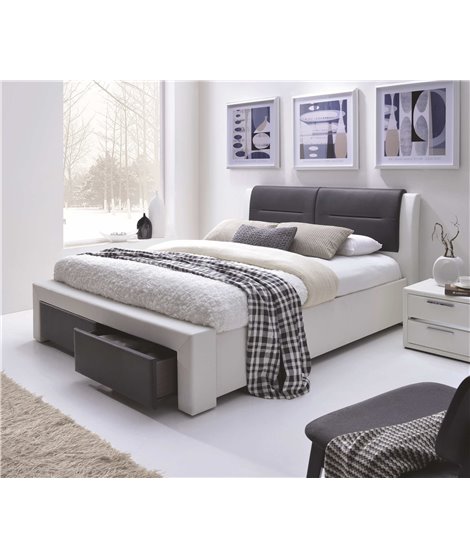 Кровать Halmar CASSANDRA-S (белый/черный) 160/200
