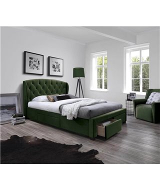 Кровать Halmar SABRINA (темно-зеленый) 160/200