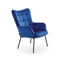 Кресло Halmar CASTEL (темно-синий/черный)