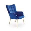 Кресло Halmar CASTEL 2 (темно-синий/золотой)