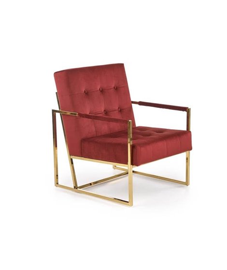 Кресло Halmar PRIUS (бордовый/золотой)