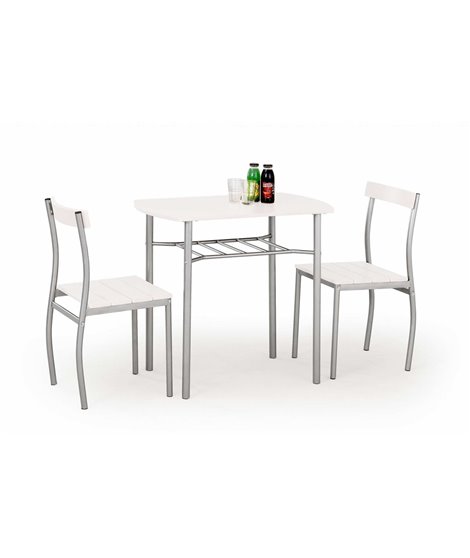 Комплект столовой мебели Halmar LANCE (стол + 2 стула, белый)