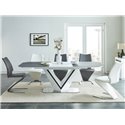 Стол обеденный Signal VALERIO Ceramic 160 раскладной (серый/белый матовый)