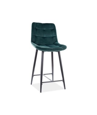 Барный стул Signal CHIC H-2 VELVET (зеленый/черный)