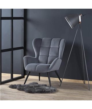 Кресло Halmar TYRION (серый/черный)