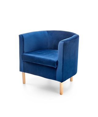Кресло Halmar CLUBBY 2 (темно-синий/натуральный)