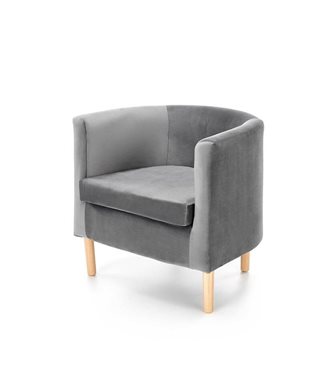 Кресло Halmar CLUBBY 2 (серый/натуральный)