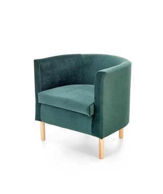 Кресло Halmar CLUBBY 2 (темно-зеленый/натуральный)