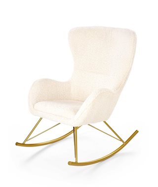 Кресло качалка Halmar LIBERTO (кремовый/золотой)